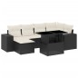 vidaXL Set Divani da Giardino con Cuscini 7pz Nero Polyrattan vidaXL Set Divani da Giardino con Cuscini 7pz Nero Polyrattan