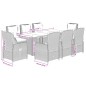 vidaXL Set da Pranzo da Giardino 9pz con Cuscini Marrone in Polyrattan vidaXL Set da Pranzo da Giardino 9pz con Cuscini Marrone in Polyrattan