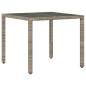 vidaXL Set da Pranzo da Giardino 3pz con Cuscini in Polyrattan e Vetro vidaXL Set da Pranzo da Giardino 3pz con Cuscini in Polyrattan e Vetro
