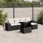 vidaXL Set Divano da Giardino 6 pz con Cuscini Nero in Polyrattan vidaXL Set Divano da Giardino 6 pz con Cuscini Nero in Polyrattan