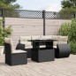 vidaXL Set Divano da Giardino 6 pz con Cuscini Nero in Polyrattan vidaXL Set Divano da Giardino 6 pz con Cuscini Nero in Polyrattan