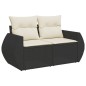 vidaXL Set Divano da Giardino 6 pz con Cuscini Nero in Polyrattan vidaXL Set Divano da Giardino 6 pz con Cuscini Nero in Polyrattan