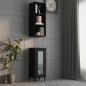 Armadietto a Muro Nero 34,5x32,5x90 cm in Legno Multistrato Armadietto a Muro Nero 34,5x32,5x90 cm in Legno Multistrato