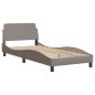 vidaXL Letto con Materasso Tortora 90x190 cm in Tessuto