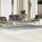 vidaXL Set Divano da Giardino 4pz con Cuscini Grigio Chiaro Polyrattan vidaXL Set Divano da Giardino 4pz con Cuscini Grigio Chiaro Polyrattan