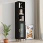 Armadietto a Muro Nero 34,5x32,5x90 cm in Legno Multistrato Armadietto a Muro Nero 34,5x32,5x90 cm in Legno Multistrato