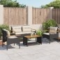 vidaXL Set Divani da Giardino 4 pz con Cuscini Nero in Polyrattan vidaXL Set Divani da Giardino 4 pz con Cuscini Nero in Polyrattan