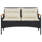 vidaXL Set Divani da Giardino 4 pz con Cuscini Nero in Polyrattan vidaXL Set Divani da Giardino 4 pz con Cuscini Nero in Polyrattan