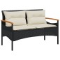 vidaXL Set Divani da Giardino 4 pz con Cuscini Nero in Polyrattan vidaXL Set Divani da Giardino 4 pz con Cuscini Nero in Polyrattan