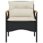 vidaXL Set Divani da Giardino 4 pz con Cuscini Nero in Polyrattan vidaXL Set Divani da Giardino 4 pz con Cuscini Nero in Polyrattan