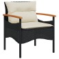 vidaXL Set Divani da Giardino 4 pz con Cuscini Nero in Polyrattan vidaXL Set Divani da Giardino 4 pz con Cuscini Nero in Polyrattan