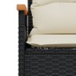 vidaXL Set Divani da Giardino 4 pz con Cuscini Nero in Polyrattan vidaXL Set Divani da Giardino 4 pz con Cuscini Nero in Polyrattan
