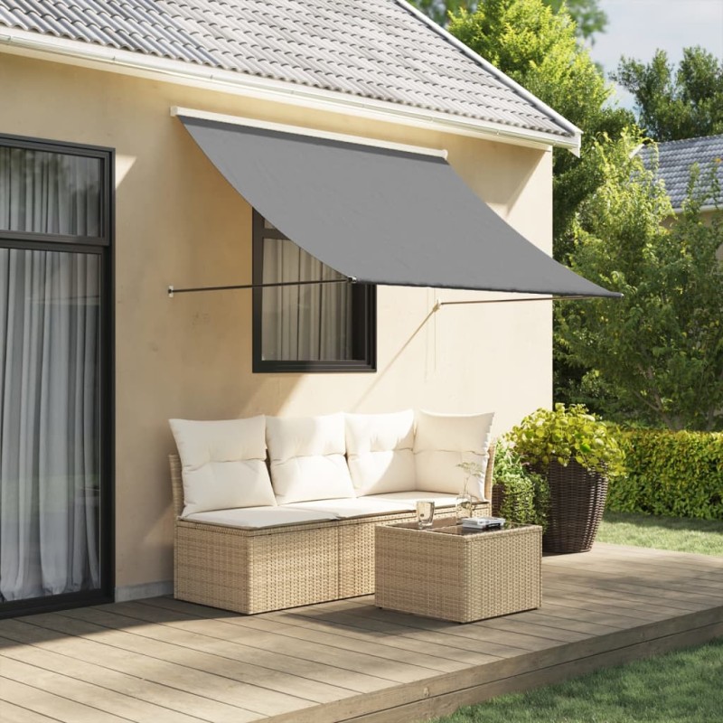vidaXL Tenda da Sole Retrattile Antracite 250x150 cm Tessuto e Acciaio vidaXL Tenda da Sole Retrattile Antracite 250x150 cm Tessuto e Acciaio