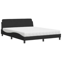 vidaXL Letto con Materasso Nero 160x200 cm in Velluto
