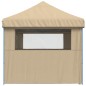 vidaXL Tendone per Feste Pieghevole Pop-Up con 4 Pareti Beige vidaXL Tendone per Feste Pieghevole Pop-Up con 4 Pareti Beige