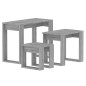 Tavolini Impilabili 3 pz Grigio Sonoma in Legno Multistrato Tavolini Impilabili 3 pz Grigio Sonoma in Legno Multistrato