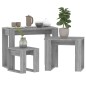 Tavolini Impilabili 3 pz Grigio Sonoma in Legno Multistrato Tavolini Impilabili 3 pz Grigio Sonoma in Legno Multistrato