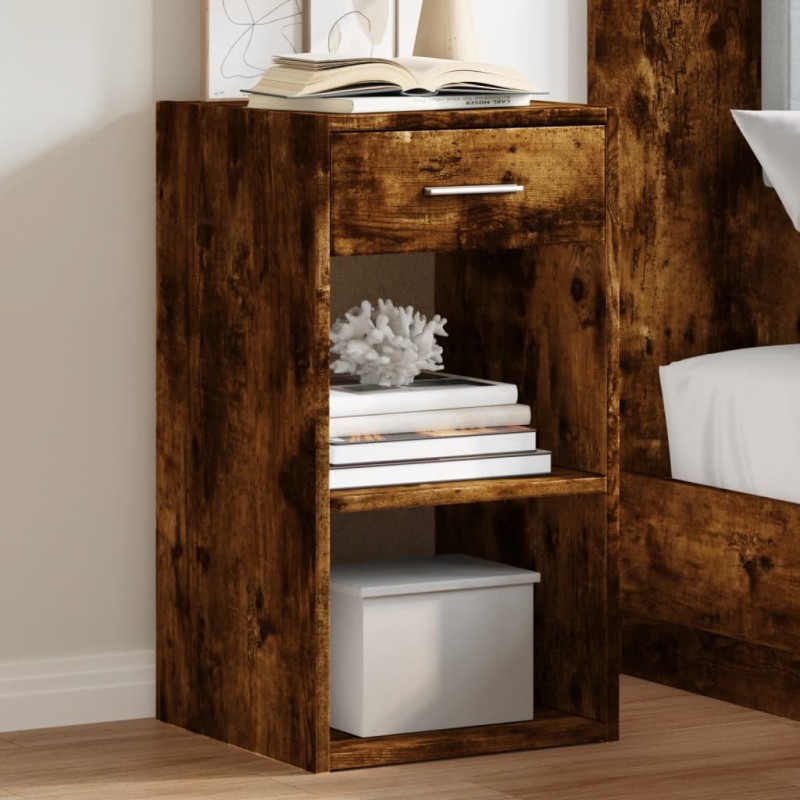vidaXL Comodino Rovere Fumo 35x34x65 cm in Legno Multistrato vidaXL Comodino Rovere Fumo 35x34x65 cm in Legno Multistrato
