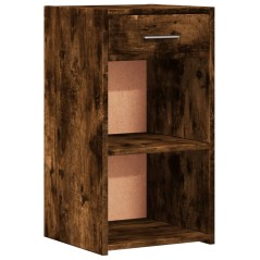 vidaXL Comodino Rovere Fumo 35x34x65 cm in Legno Multistrato