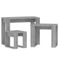 Tavolini Impilabili 3 pz Grigio Sonoma in Legno Multistrato Tavolini Impilabili 3 pz Grigio Sonoma in Legno Multistrato