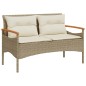 vidaXL Panchina da Giardino con Cuscini 116x62,5x74cm Beige Polyrattan