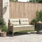 vidaXL Panchina da Giardino con Cuscini 116x62,5x74cm Beige Polyrattan