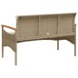 vidaXL Panchina da Giardino con Cuscini 116x62,5x74cm Beige Polyrattan
