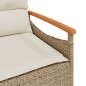 vidaXL Panchina da Giardino con Cuscini 116x62,5x74cm Beige Polyrattan