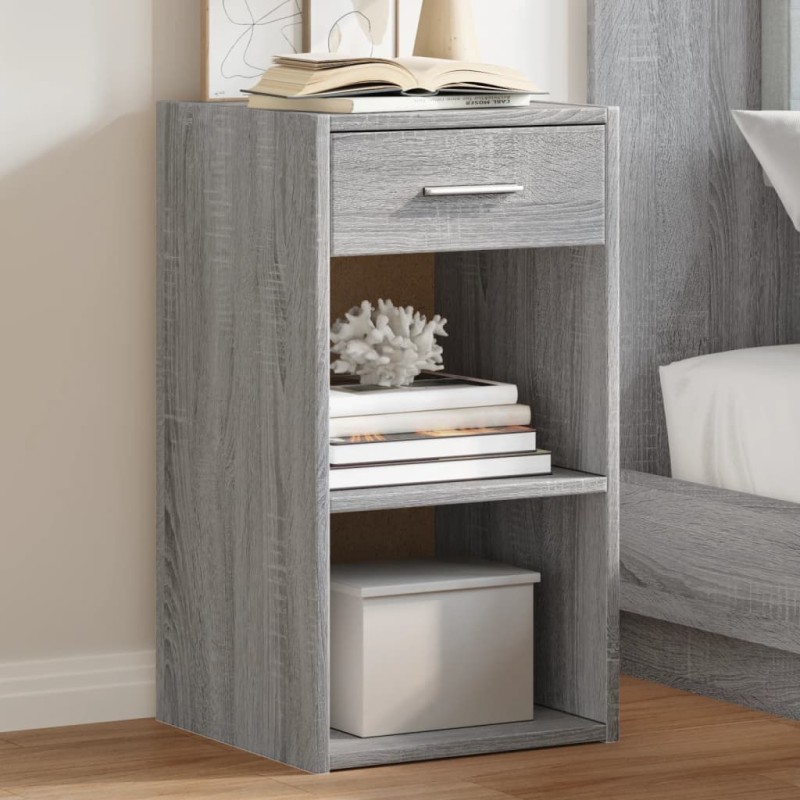 vidaXL Comodino Grigio Sonoma 35x34x65 cm in Legno Multistrato vidaXL Comodino Grigio Sonoma 35x34x65 cm in Legno Multistrato