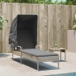 vidaXL Lettino con Baldacchino e Tavolino Grigio Chiaro in Polyrattan
