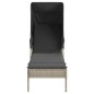 vidaXL Lettino con Baldacchino e Tavolino Grigio Chiaro in Polyrattan