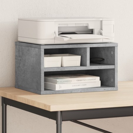vidaXL Supporto Stampante Grigio Cemento 40x32x22,5 Legno Multistrato