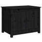 Tavolino da Salotto Nero 71x49x55 cm in Legno Massello di Pino Tavolino da Salotto Nero 71x49x55 cm in Legno Massello di Pino