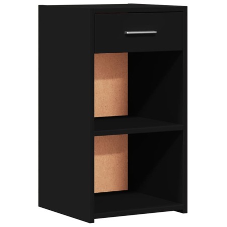 vidaXL Comodino Nero 35x34x65 cm in Legno Multistrato