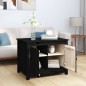 Tavolino da Salotto Nero 71x49x55 cm in Legno Massello di Pino Tavolino da Salotto Nero 71x49x55 cm in Legno Massello di Pino