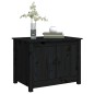 Tavolino da Salotto Nero 71x49x55 cm in Legno Massello di Pino Tavolino da Salotto Nero 71x49x55 cm in Legno Massello di Pino