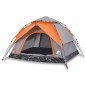 vidaXL Tenda a Cupola 3 Persone Grigio e Arancione a Rilascio Rapido vidaXL Tenda a Cupola 3 Persone Grigio e Arancione a Rilascio Rapido