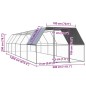 vidaXL Gabbia per Polli 3x12x2 m in Acciaio Zincato vidaXL Gabbia per Polli 3x12x2 m in Acciaio Zincato