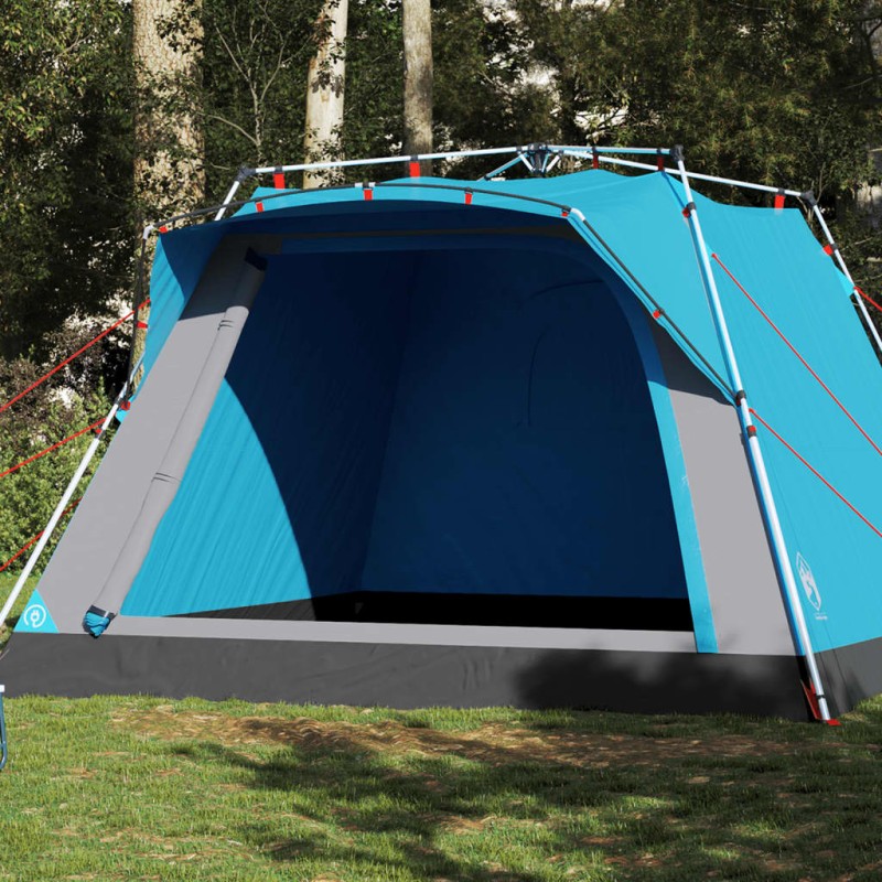 vidaXL Tenda da Campeggio Cabina 4 Persone Blu a Rilascio Rapido vidaXL Tenda da Campeggio Cabina 4 Persone Blu a Rilascio Rapido