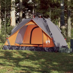 vidaXL Tenda a Cupola 2 Persone Grigio e Arancione a Rilascio Rapido