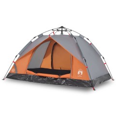 vidaXL Tenda a Cupola 2 Persone Grigio e Arancione a Rilascio Rapido