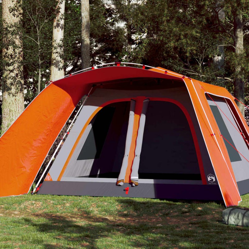 vidaXL Tenda Famiglia Portico 9 Pers. Grigio Arancione Rilascio Rapido vidaXL Tenda Famiglia Portico 9 Pers. Grigio Arancione Rilascio Rapido