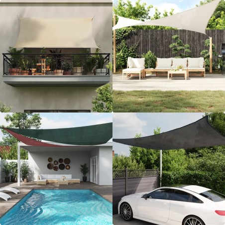 vidaXL Vela Parasole 160 g/m² Verde Chiaro 4x4 m in HDPE