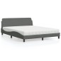vidaXL Letto con Materasso Grigio Scuro 160x200 cm Tessuto vidaXL Letto con Materasso Grigio Scuro 160x200 cm Tessuto