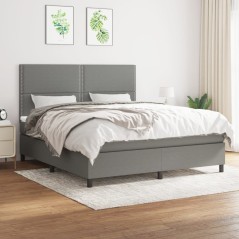 vidaXL Giroletto a Molle con Materasso Grigio Scuro 180x200 cm Tessuto