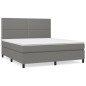 vidaXL Giroletto a Molle con Materasso Grigio Scuro 180x200 cm Tessuto