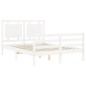 vidaXL Giroletto con Testiera Bianco Small Double Legno Massello vidaXL Giroletto con Testiera Bianco Small Double Legno Massello