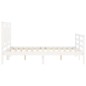 vidaXL Giroletto con Testiera Bianco Small Double Legno Massello vidaXL Giroletto con Testiera Bianco Small Double Legno Massello
