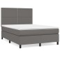 vidaXL Giroletto a Molle con Materasso Grigio 140x190 cm in Similpelle