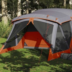 vidaXL Tenda da Campeggio con Portico 4 Persone Arancione Impermeabile